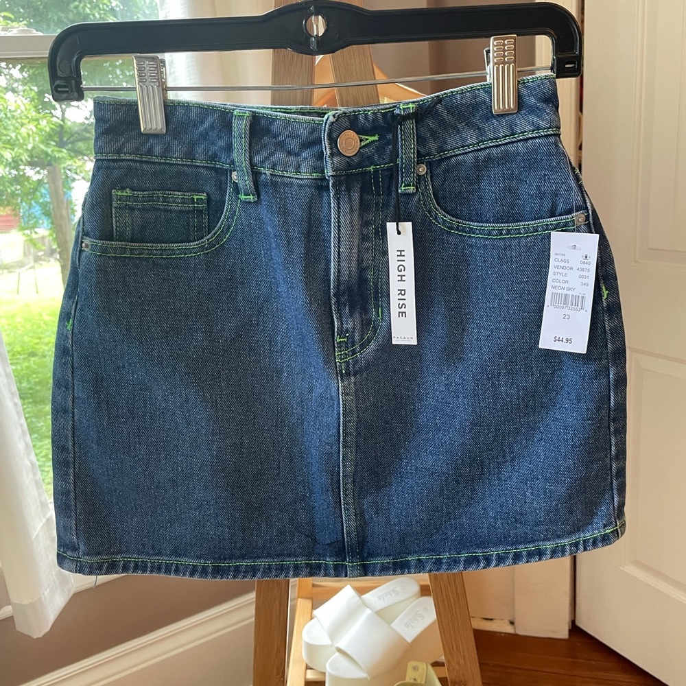 PacSun high waisted jean skirt